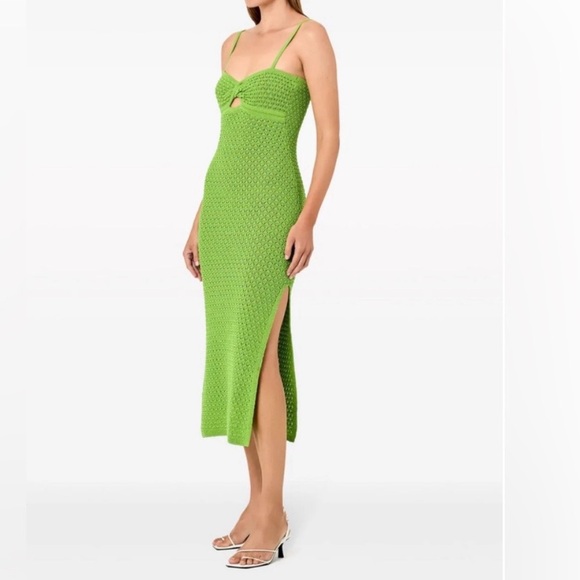 Nicholas crochet-knit green midi dress - Picture 3 of 7